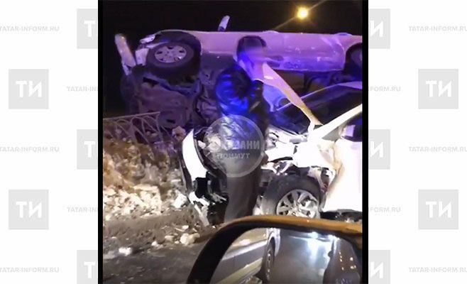 В сети появилось видео серьёзной аварии в Советском районе Казани